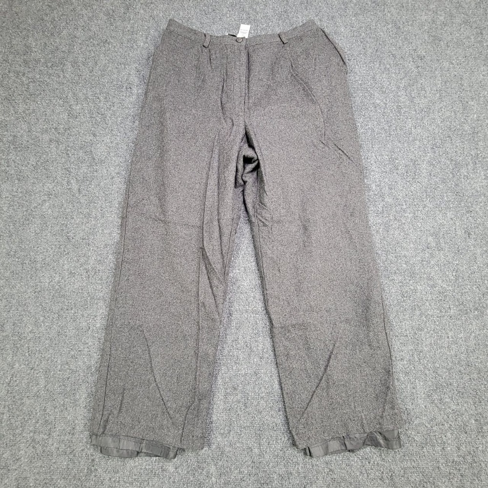 Sag Harbor Trousers Pant Womens 12P Petite Gray Dress Pants Wide Leg Office Wear